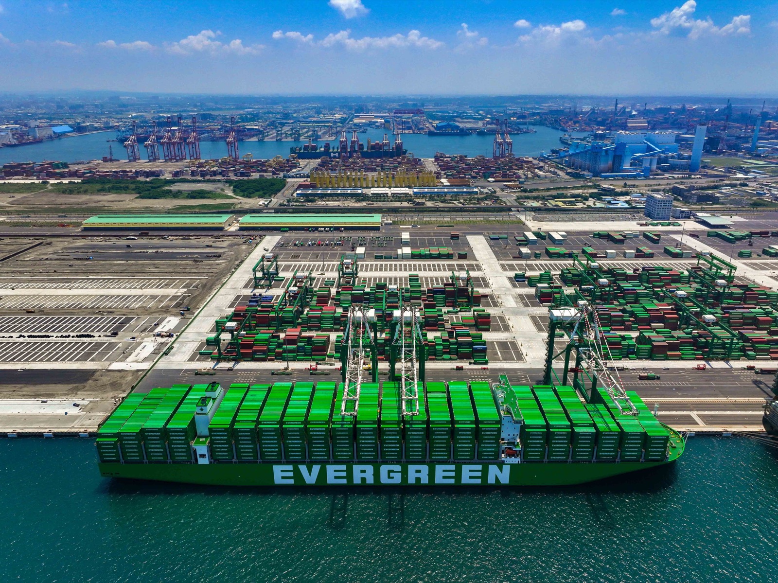 Aerial view of container terminal