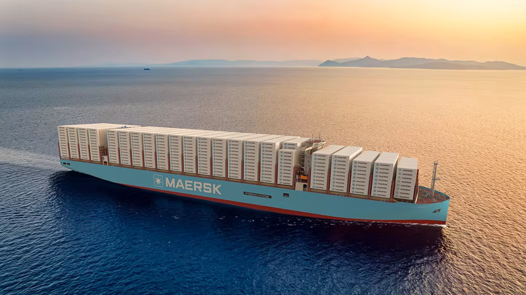 Container vessel at sea